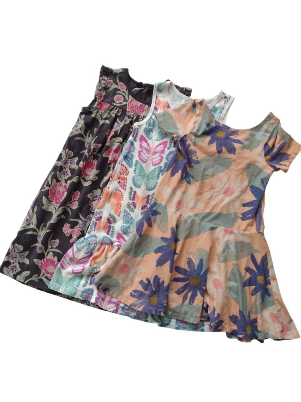 Tea Collection Girls Summer Cotton Dress Lot Sz 7 Floral Knit Easy Wear Dresses - Picture 9 of 9